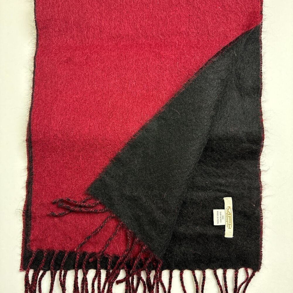 MFH Knits Baby Alpaca Scarf Wine & Black